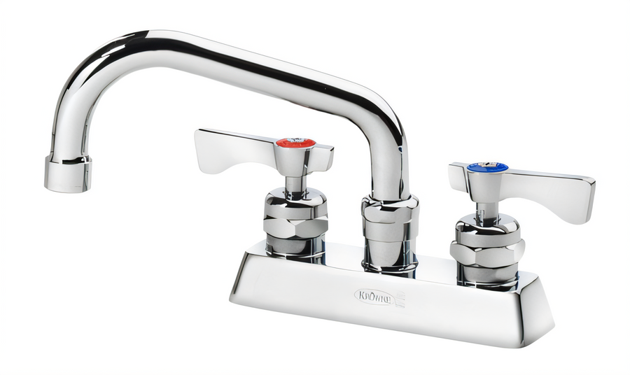 Product image #1 for Krowne Royal Series 4-Inch Center Deck Mount Manual Faucet with 6-Inch Swing Spout and Vandal-Resistant Wristblade Handles
