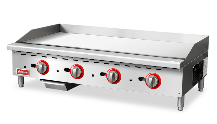 Product image #1 for Omcan 48-Inch Countertop Natural Gas Griddle with Thermostatic Controls and 1-Inch Polished Steel Plate