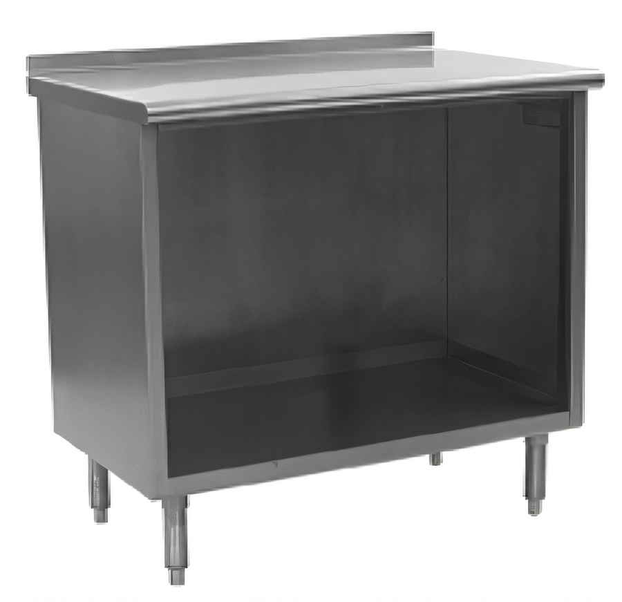Product image #1 for Spec-Master 48-Inch x 30-Inch Stainless Steel Underbar Work Table with Cabinet Base and Open Front