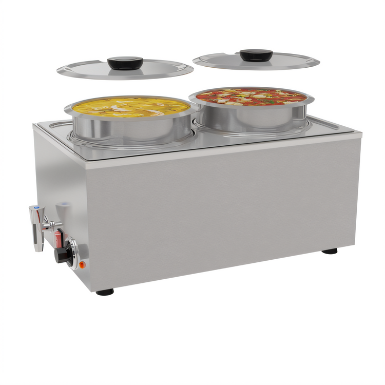 Product image #1 for KoolMore 16 Qt Two-Pot Electric Countertop Bain Marie Food Warmer with Faucet