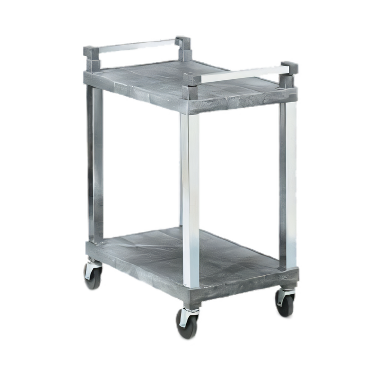 Product image #1 for Vollrath 2-Shelf Plastic Utility Cart with Chrome Uprights, 30-1/2 x 18-1/2 x 36 Inches