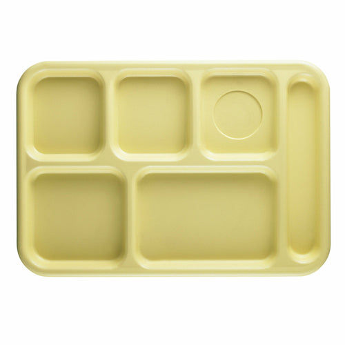 Product image #1 for Cambro Camwear Yellow 6-Compartment Polycarbonate School Tray, 10 x 14-1/2 Inch Rectangular