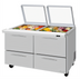 Thumbnail image #1 for Turbo Air PRO Series 2-Section Mega Top Sandwich/Salad Prep Table with Glass Lid, 4 Drawers, 24-Pan Capacity