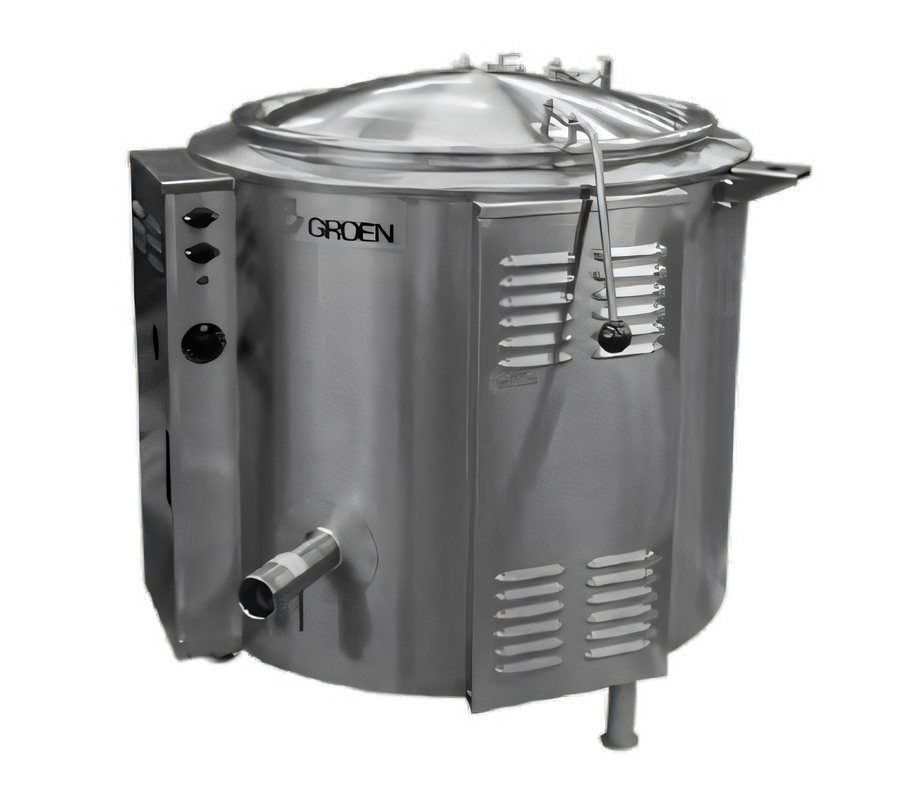 Product image #1 for Groen EE-100 100-Gallon Floor Model Electric Steam Jacketed Kettle with Tri-Leg Base