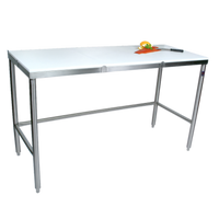 John Boos 108-Inch x 24-Inch Trimming Table with 3/4-Inch Reversible Poly Top and Stainless Steel Legs