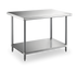 Thumbnail image #1 for Steel Works Stainless Flat Top Stainless Steel Work Table with Undershelf, 36 x 18 Inches