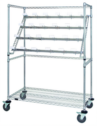 Quantum Catheter Hold and Store Cart with 36 Hooks and Casters