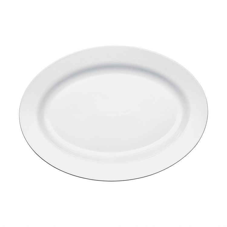 Product image #1 for Winco Birkhall 18-Inch Oval Rolled Edge Porcelain Platter, White