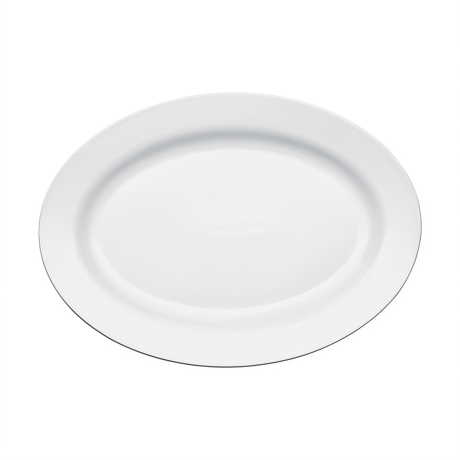 Product image #1 for Winco Birkhall 18-Inch Oval Rolled Edge Porcelain Platter, White