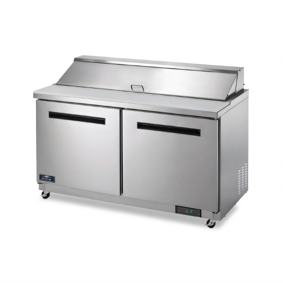 Product image #1 for Arctic Air AMT60R Mega-Top Sandwich/Salad Prep Table, 61-1/4 Inch Wide, Two-Section, Rear-Mounted Refrigeration