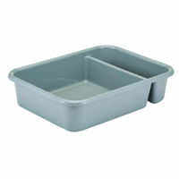 Cambro Cambox 2-Compartment Bus Box, 15-5/8 x 20-1/2 x 4-7/8 Inches, Light Gray