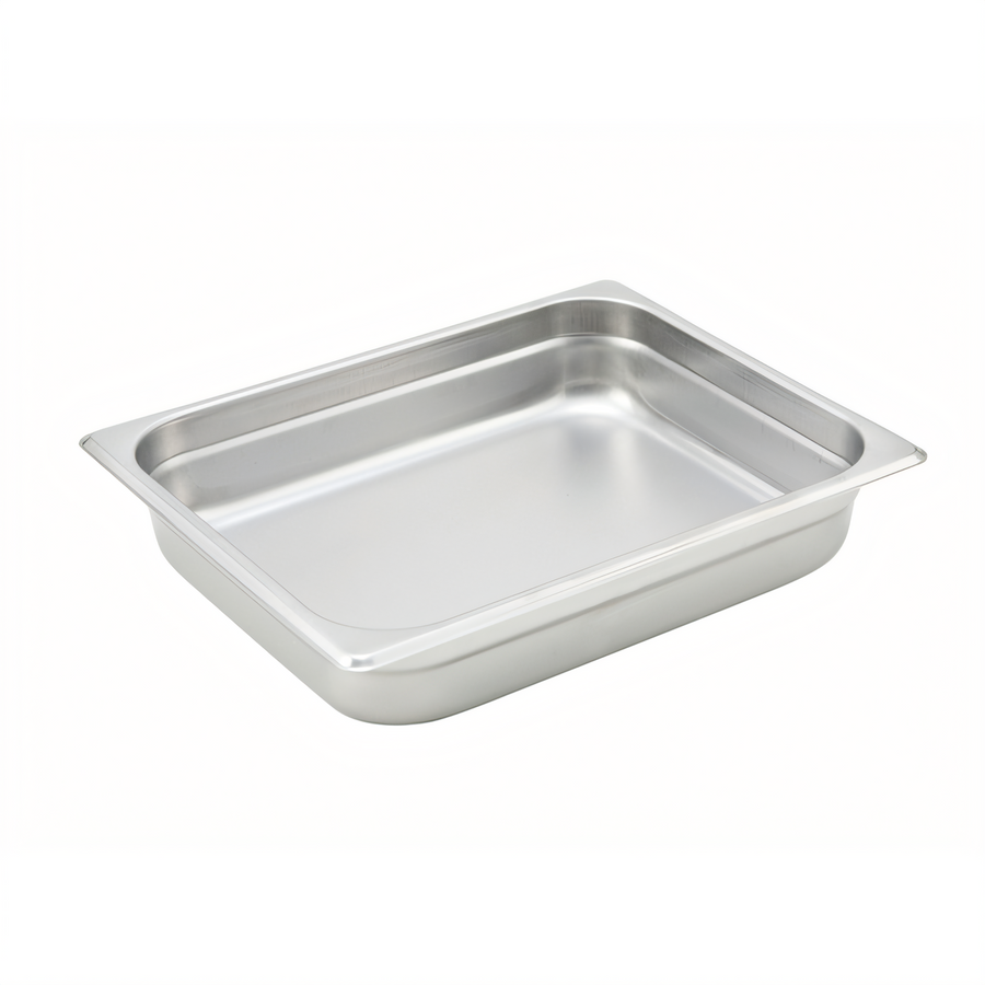Product image #1 for Winco Half-Size Solid Steam Table Pan, 2-1/2 Inch Deep, 22 Gauge, Anti-Jamming, 18/8 Stainless Steel