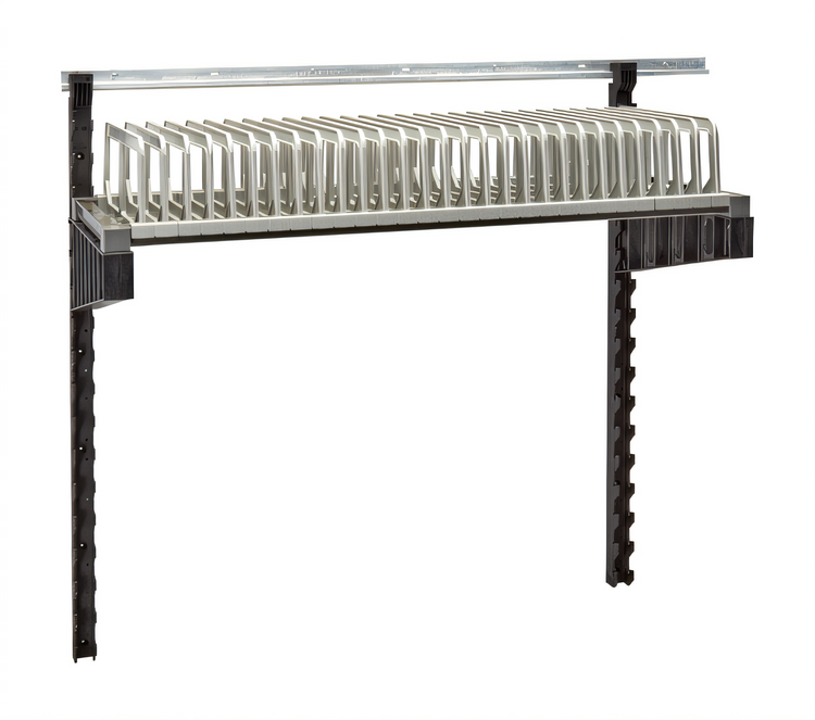 Product image #1 for Cambro Camshelving Elevation Series 18-Inch x 48-Inch Wall Shelving Dry Rack Add-On, 28-Slot Plate Rack