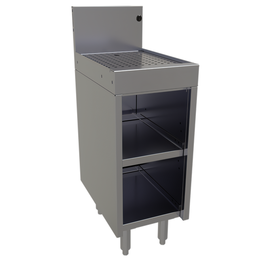 Product image #1 for Glastender 12-Inch Wide Freestanding Underbar Drainboard Cabinet with Open Front Base
