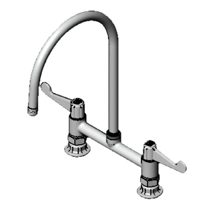 Product image #1 for Equip 8-Inch Centers Deck Mount Mixing Faucet with 9-Inch Swivel Gooseneck and Wrist Handles