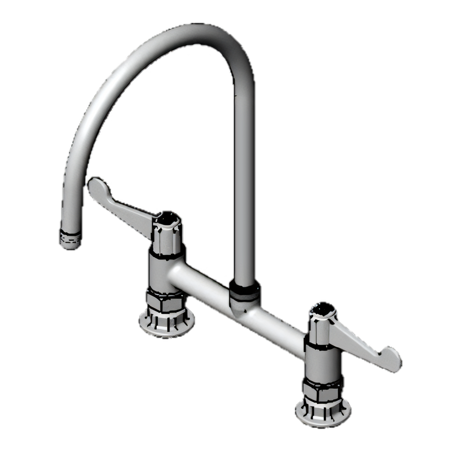 Product image #1 for Equip 8-Inch Centers Deck Mount Mixing Faucet with 9-Inch Swivel Gooseneck and Wrist Handles