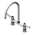Thumbnail image #1 for Equip 8-Inch Centers Deck Mount Mixing Faucet with 9-Inch Swivel Gooseneck and Wrist Handles