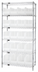 Thumbnail image #1 for Stationary 6-Shelf Wire Shelving Bin System with 20 Clear Containers, 36 x 18 x 74 Inches, Chrome Plated