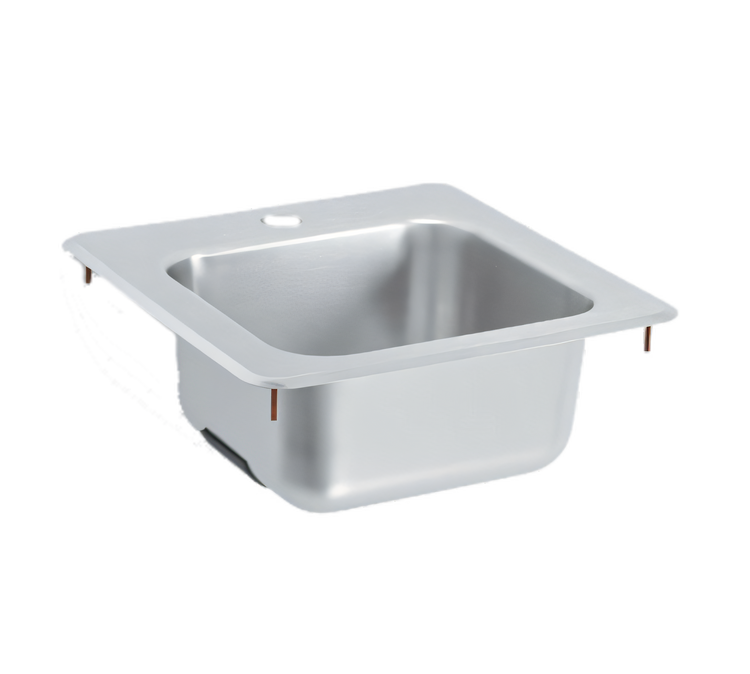 Product image #1 for Vollrath Drop-In Self-Rimming Underbar Sink for Electronic Mixing Faucet, 15 x 15 Inch, 304 Stainless Steel