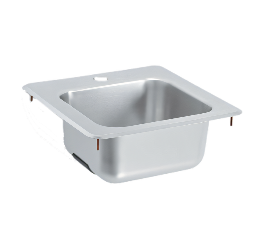 Product image #1 for Vollrath Drop-In Self-Rimming Underbar Sink for Electronic Mixing Faucet, 15 x 15 Inch, 304 Stainless Steel
