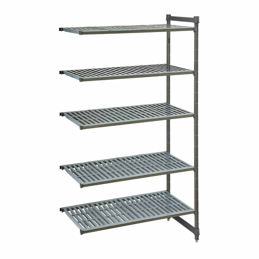 Product image #1 for Cambro Camshelving Basics Plus 18" x 36" x 72" 5-Shelf Vented Add-On Polymer Shelving Unit