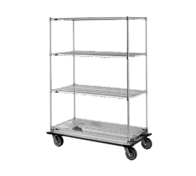 Product image #1 for Metro Super Erecta 60"W x 24"D x 69"H Chrome 4-Shelf Wire Dolly Truck