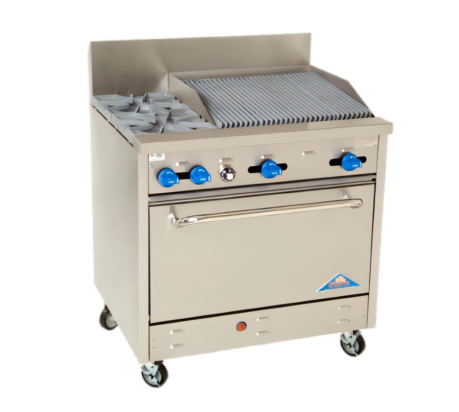 Product image #1 for Comstock-Castle F330-2RB 36-Inch Gas Char-Broiler Range with 2 Open Burners and Standard Oven