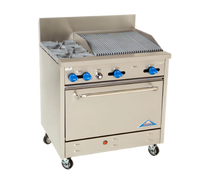 Comstock-Castle F330-2RB 36-Inch Gas Char-Broiler Range with 2 Open Burners and Standard Oven