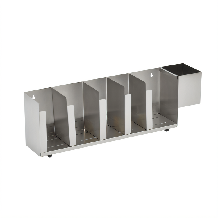 Product image #1 for Vollrath CTL5 Horizontal 5-Section Stainless Steel Lid Organizer with Straw Holder