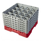 Thumbnail image #2 for Cambro Camrack® 16S1114163 Full-Size 16-Compartment Glass Rack, Red, 4-3/8" Dia. x 11-3/4" H, 6 Extenders Case of 2