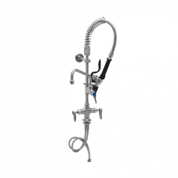 Product image #2 for T&S Brass Mini Pre-Rinse Faucet, Single-Hole Deck Mount, with 8-Inch Swing Nozzle and 1.07 GPM Spray Valve