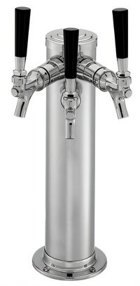 Perlick Century Extra-Height 3-Faucet Glycol-Cooled Countertop Draft Beer Tower, 3-Inch O.D. Column, Polished Chrome