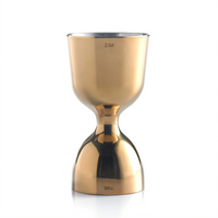 Barfly Straight Rim Jigger, 1 oz. x 2 oz., Heavy-Duty One-Piece Gold-Plated Stainless Steel