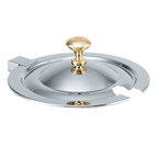 Thumbnail image #1 for Vollrath Miramar® 8261720 Brass Knob Hinged Cover for 10 Qt Soup Inset, 12-Inch Diameter, 18-8 High-Polished Stainless Steel
