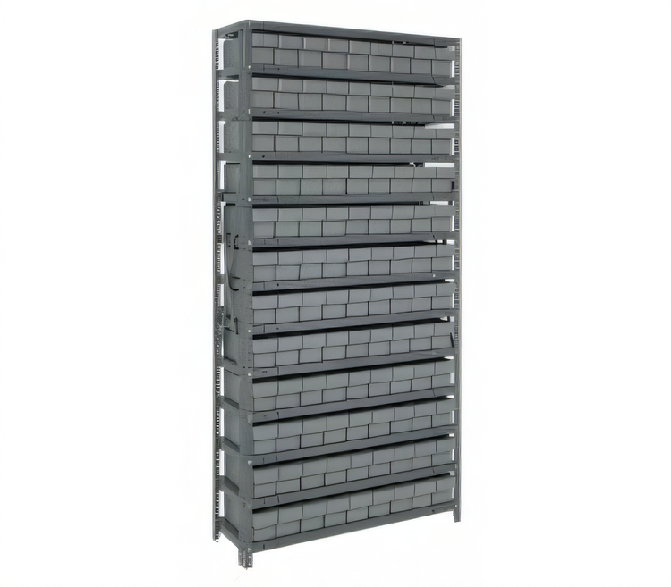 Product image #1 for Quantum Heavy-Duty Stationary Wire Shelving Unit with 13 Shelves and 108 Bins