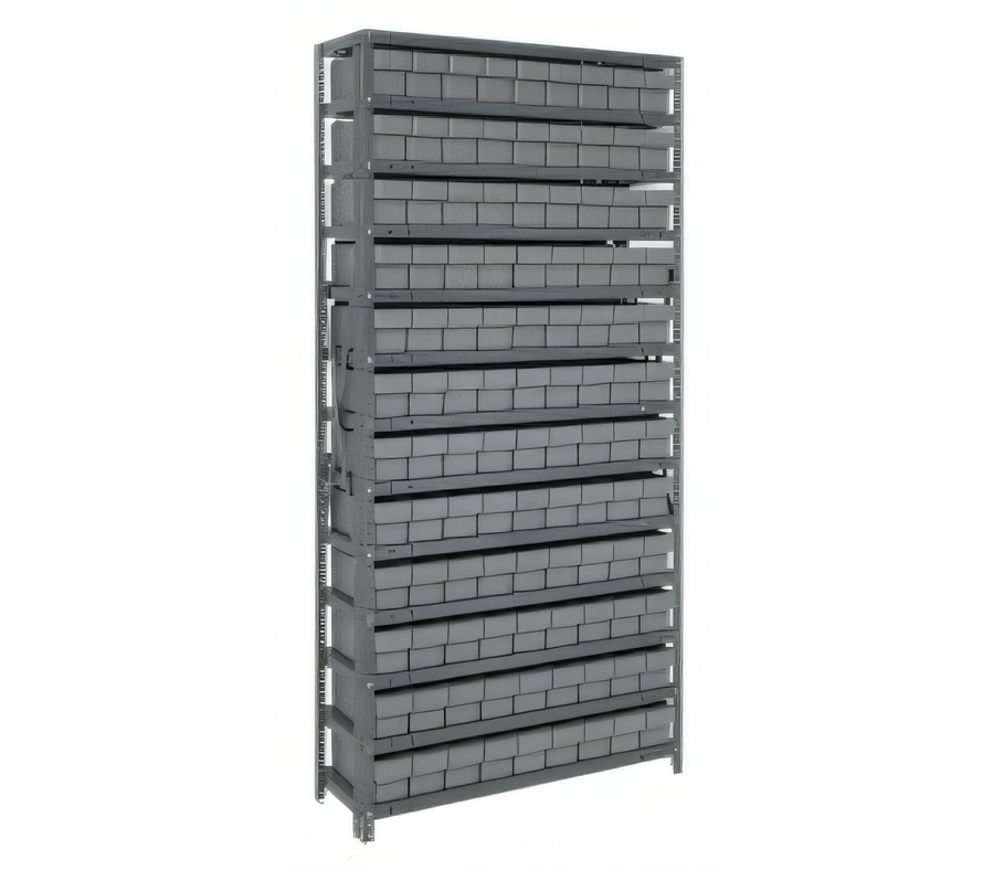 Product image #1 for Quantum Heavy-Duty Stationary Wire Shelving Unit with 13 Shelves and 108 Bins