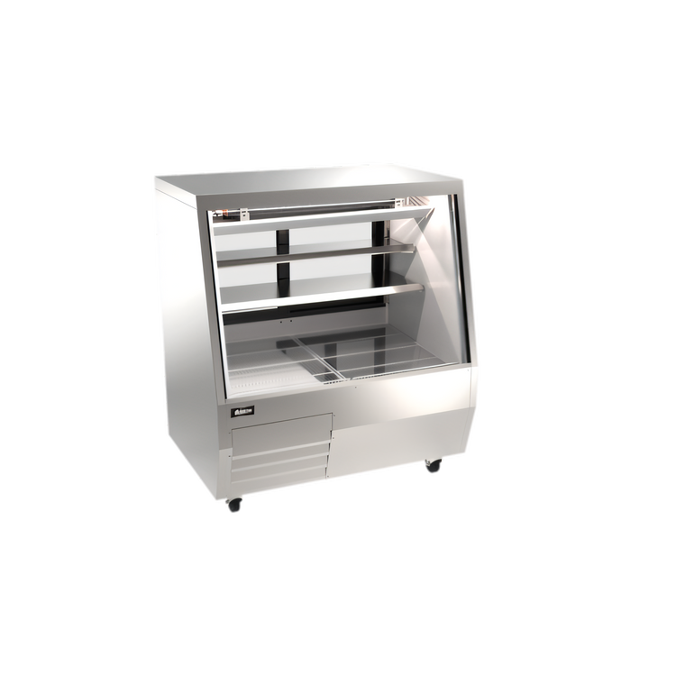 Product image #1 for Omcan USA 50-Inch Full-Service Refrigerated Deli Display Case, Floor Model, Square Glass Front, Bottom-Mount Self-Contained