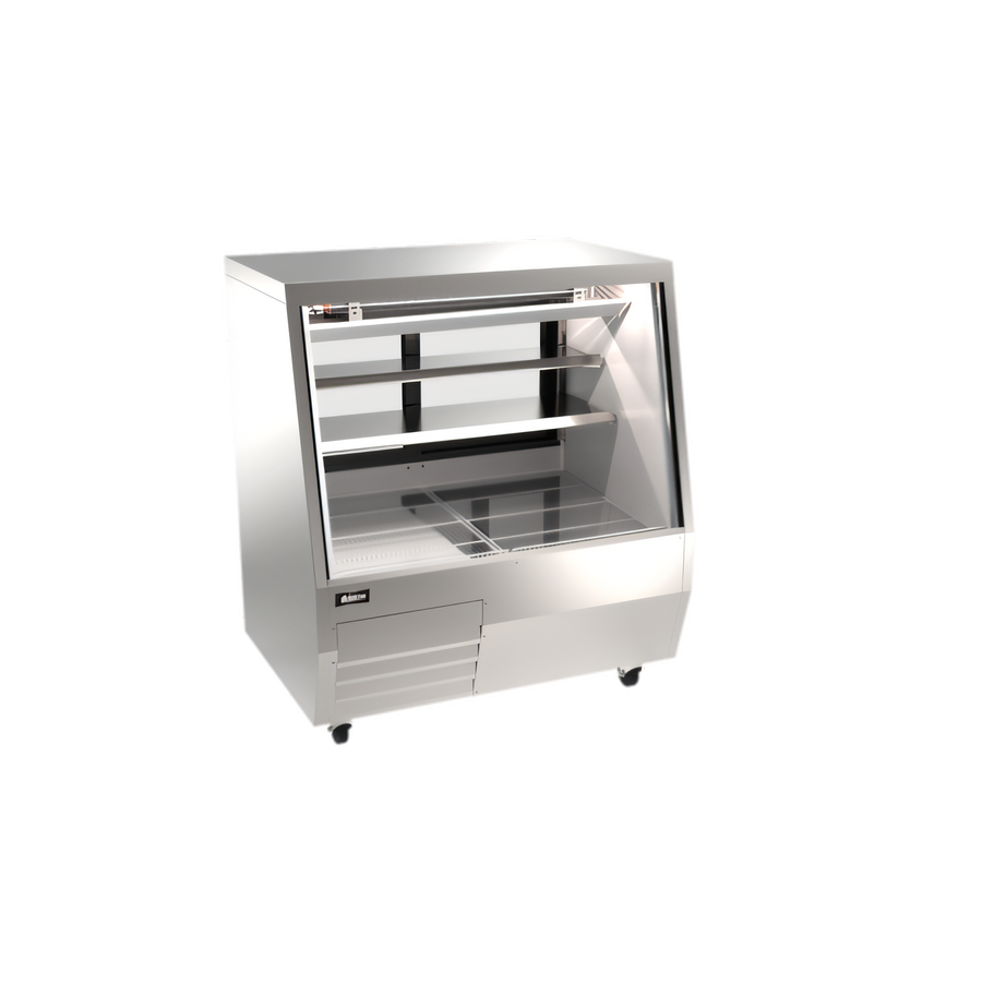 Product image #1 for Omcan USA 50-Inch Full-Service Refrigerated Deli Display Case, Floor Model, Square Glass Front, Bottom-Mount Self-Contained