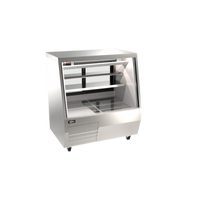 Omcan USA 50-Inch Full-Service Refrigerated Deli Display Case, Floor Model, Square Glass Front, Bottom-Mount Self-Contained