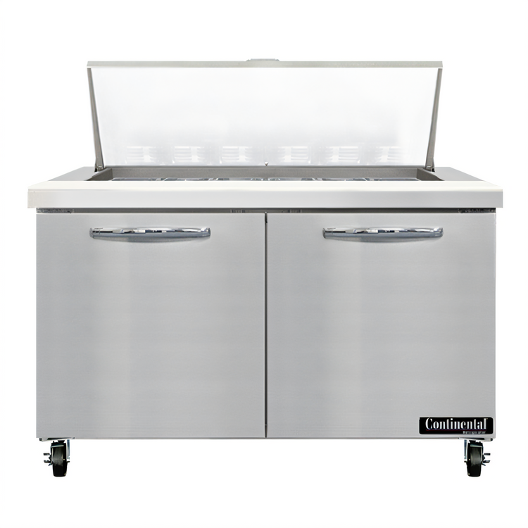 Product image #1 for Continental Refrigerator SW48N18M 48" Mighty Top Two-Section Sandwich Prep Refrigerator with Solid Doors