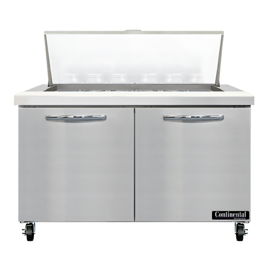 Product image #1 for Continental Refrigerator SW48N18M 48" Mighty Top Two-Section Sandwich Prep Refrigerator with Solid Doors