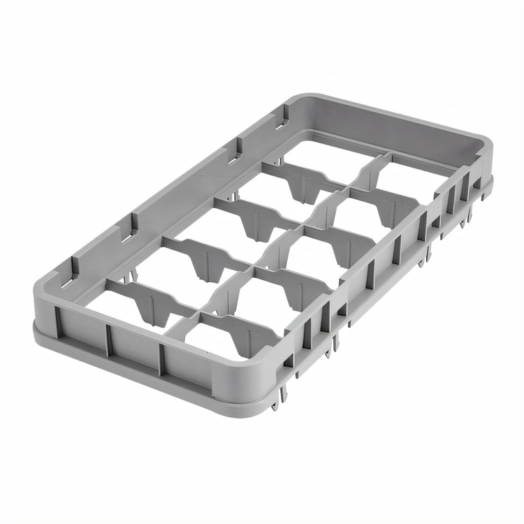 Product image #2 for Cambro Camrack Half Size Half Drop Dish & Glass Rack Extender, 10 Compartments, Soft Gray