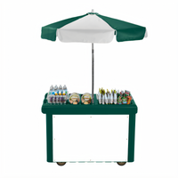 Cambro Camcruiser® Kentucky Green Vending Cart with 1 Full-Size Food Pan Well and 60-Inch Umbrella