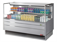 Turbo Air Low-Profile Horizontal Open Display Merchandiser, 13 Cu. Ft., Self-Contained Refrigeration, Stainless Steel