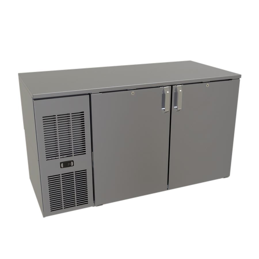 Product image #1 for Glastender C1FL52 Low Profile Two-Section Front-Serviced Back Bar Cooler, 52 Inch Wide, Self-Contained Refrigeration