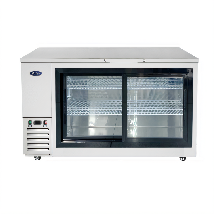 Product image #1 for Atosa Shallow Depth Two-Section Back Bar Cooler with Sliding Glass Doors, 18.6 Cu. Ft.
