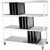Thumbnail image #1 for Dinex 3-Tier Aluminum Tray Drying Rack with Open Tubular Shelving and 5-Inch Swivel Casters, 63-3/4 x 28 x 74-1/2 Inches