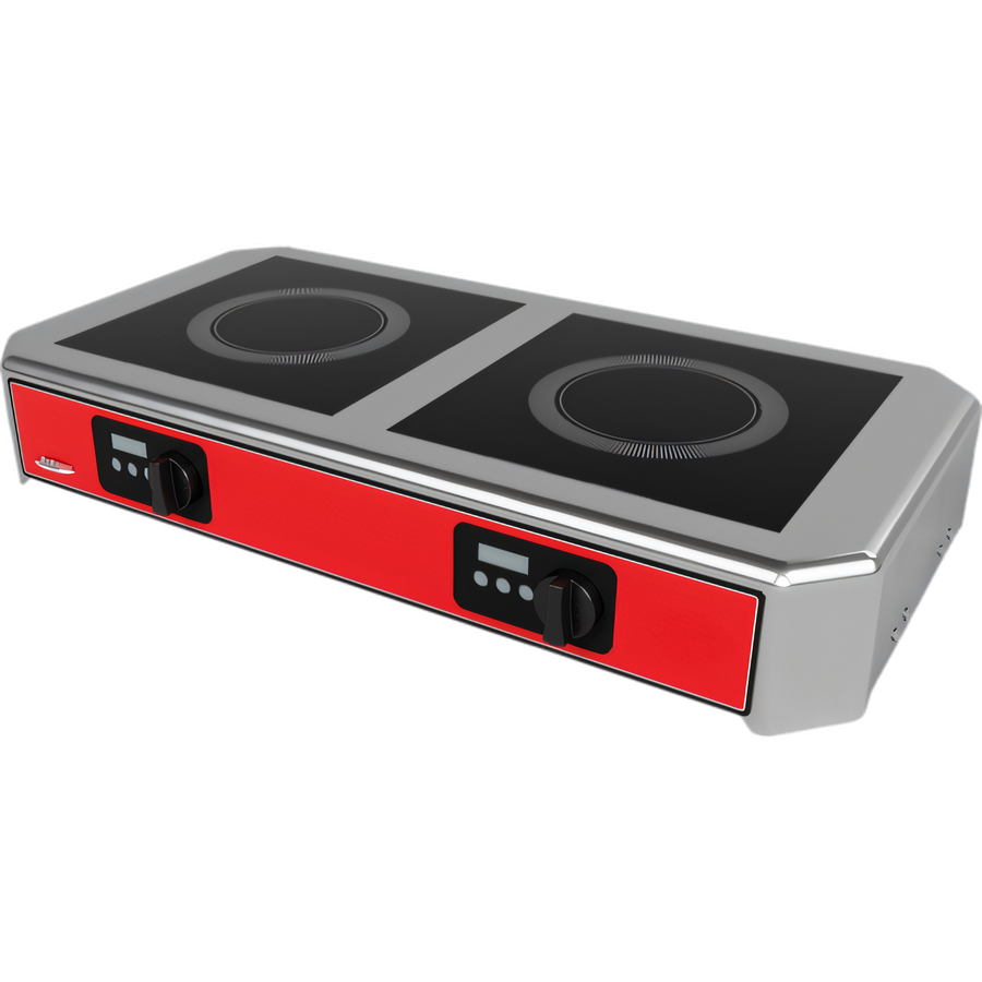 Product image #1 for BakeMax Mini 2-Burner Countertop Induction Cooktop, 208V, 6 kW
