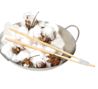 Bamboo Serving Tongs — 10.5 Inches, Joined & Tied Display Pack (3 Pairs/Pack, 100 Packs/Case)