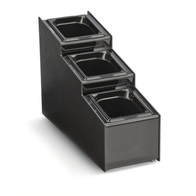 Product image #1 for Vollrath 3-Section Countertop Condiment Caddy with 3 Included 1/6 Size Pans